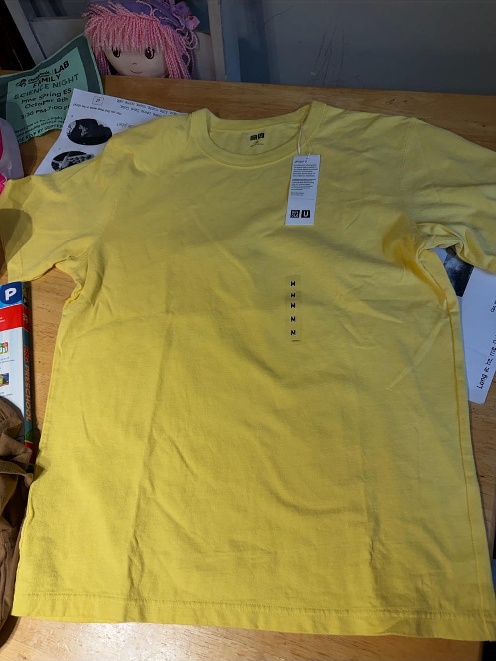 Uniqlo Yellow Crew Neck Short Sleeve Tee